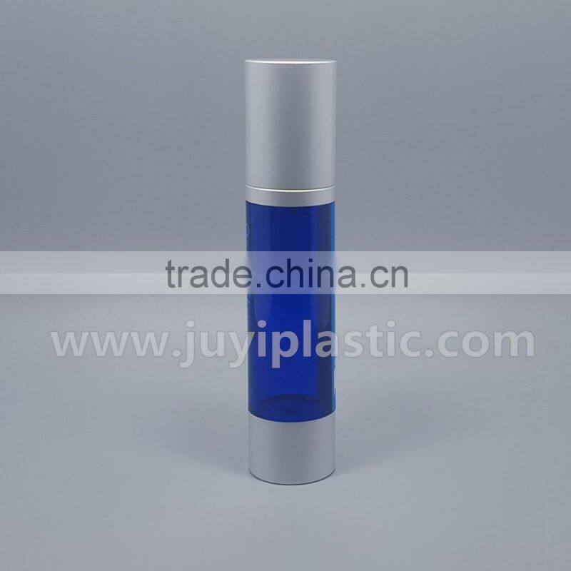 50ml silver airless cream bottle 30ml good design gold/silver/blue airless perfume bottle matt white color cosemtic bottle