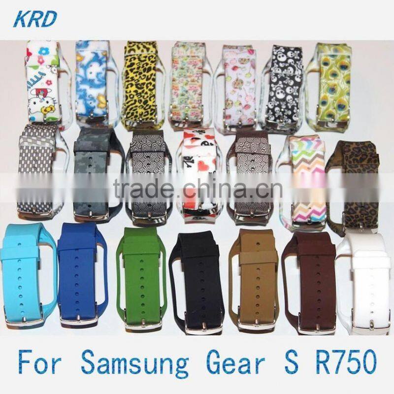 Factory Wholesale High Quality Printed Silicone Bracelet watch Band Strap Wristband For SAMSUNG GEAR S R750 Watch