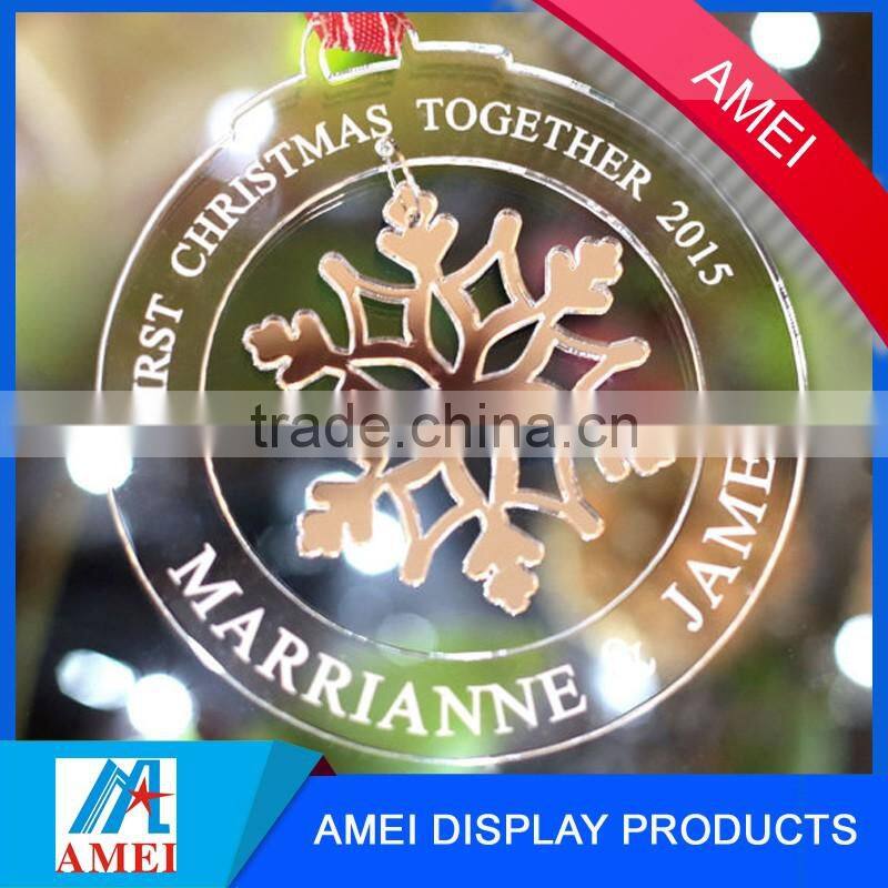 wholesale high quality clear acrylic engraving christmas ornaments