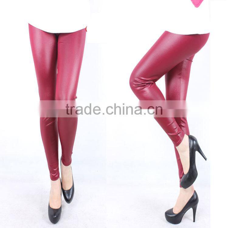 2014 Hot Girls Sexy Black Faux Leather Big Leggings Large Ladies Stretch Pants XXXL