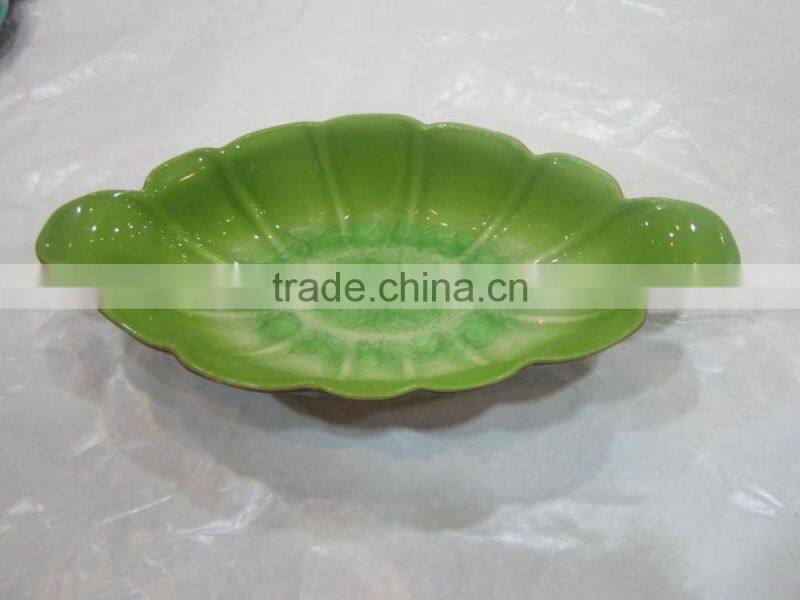 Beautiful item green ceramic-porcelain dish from Vietnam with producer price