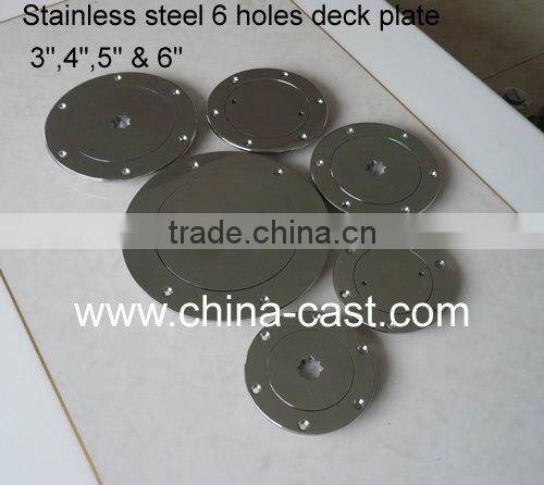 China boat stainless steel round deck plate ,6 inch Screw fixed Deck Plate marine yacht deck plate