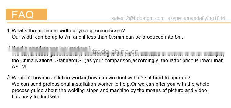 Arowana Fish Farm Pond Liner HDPE Geomembrane Black Rolls