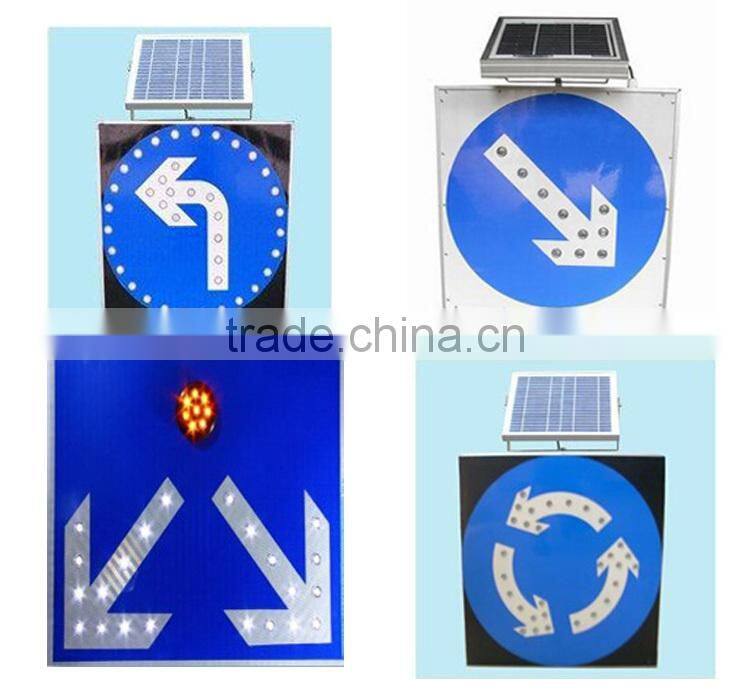 Turn round allowed solar led traffic sign board