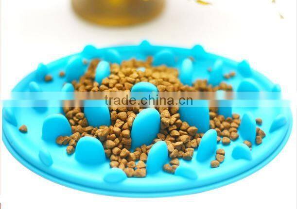 Interactive Anti Gulp Silicone Pet Bowl Slow Feed Dog Bowl