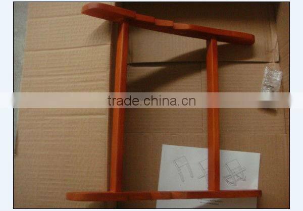 Foldable Wooden Footstool with PU Leather