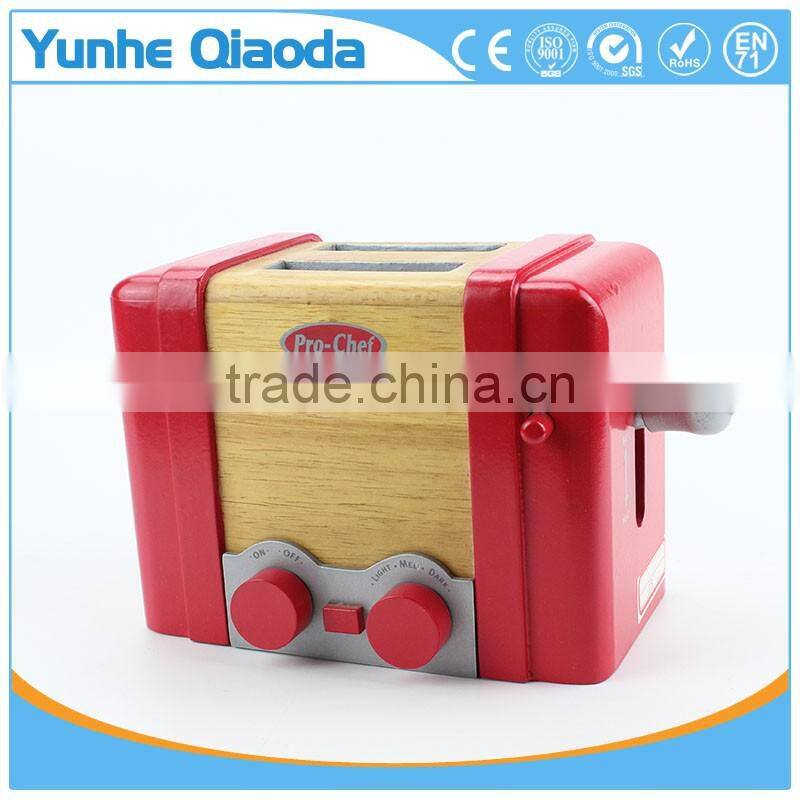 Early Education Toy for Kids Red Pop Up Toaster Wooden Play Kitchen Set