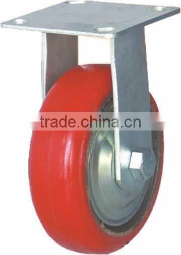 caster wheel with high quality for cart and hand truck , Industrial Fixed Plate PU Caster Wheel