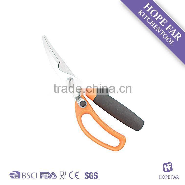 0200033 High quality rubber and plastic handle chicken bone cutting scissors