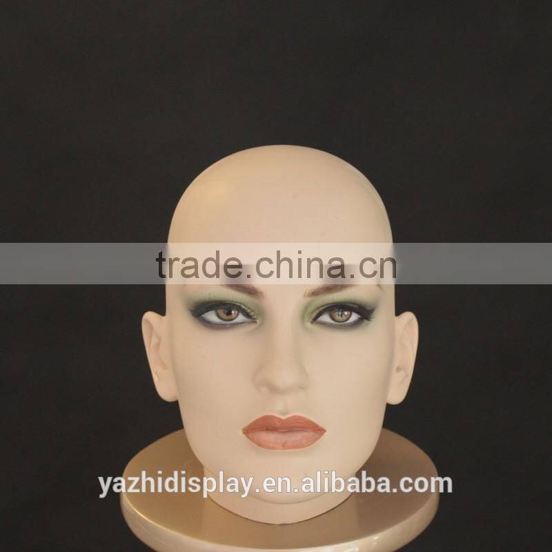 Realistic female wig making head mannequin and for hat display