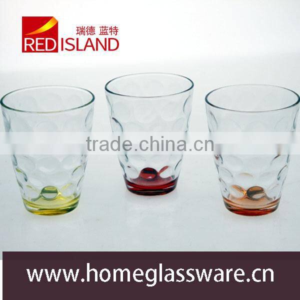 glass manufactory supply fashion beer shot glass cup color bottom