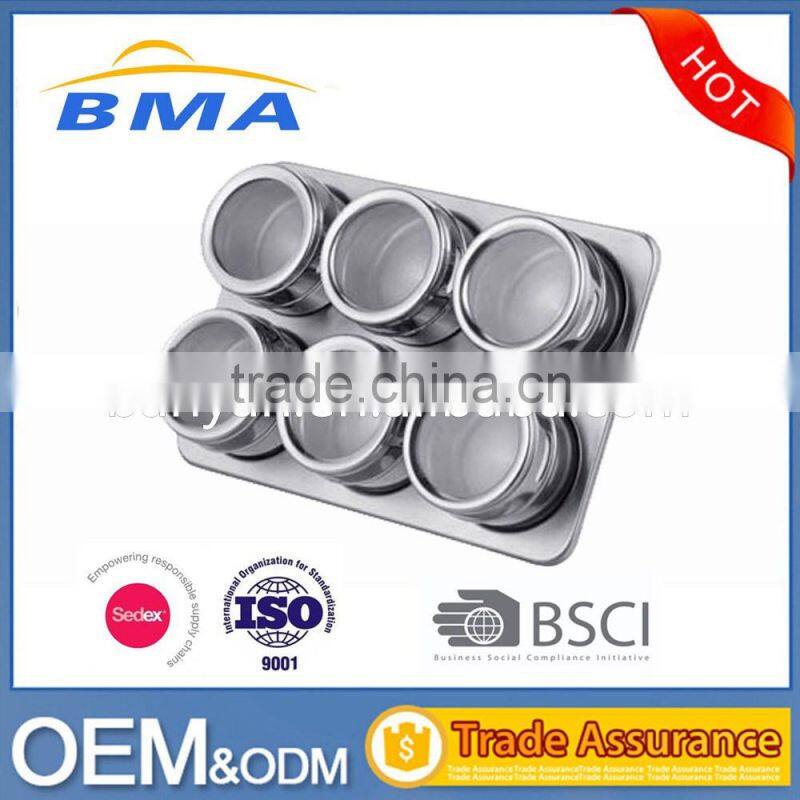 China Factory directly Wholesale Magnetic Spice 4 Jar Set Spice Holder