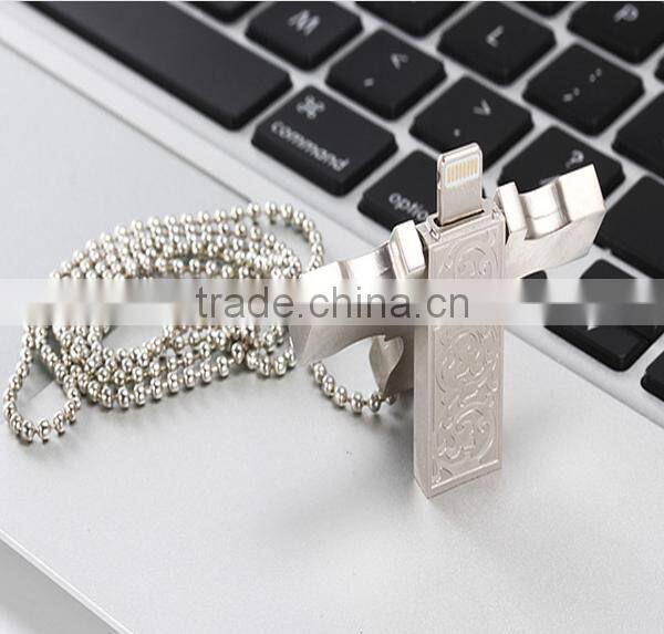 Newest Metal Cross design OTG USB usb flash drive for iPhone otg pen drive for iOS