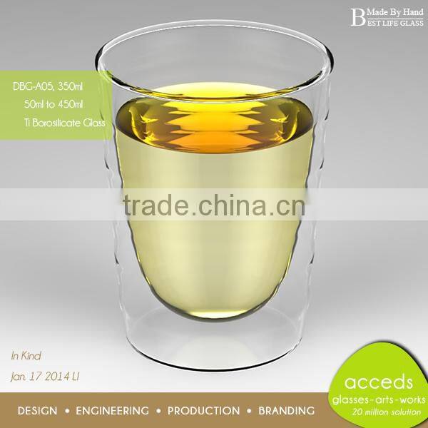 Eco-Friendly Dual Wall Glass Tumbler Cup