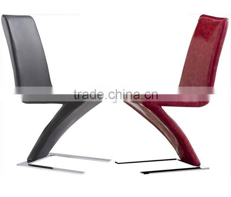 modern Z shape leather cover dining chair