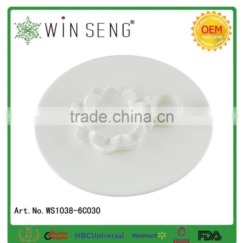 ceramic white porcelain "lotus" egg tray, egg holder, egg dish, egg plate