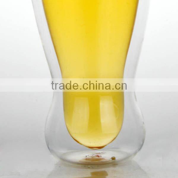 2014 hot selling promotion 350ml 2 layers beer glass cup