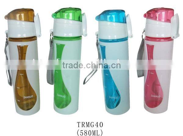 BPA free food safe plastic portable kids water bottle with straw