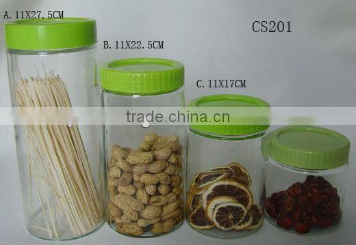 4 pcs clear empty canning glass jar with metal lid