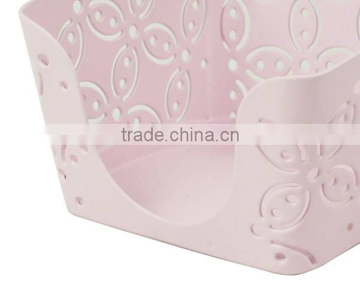 Pink Arc-shaped Metal Punched Office Desktop Note Holder