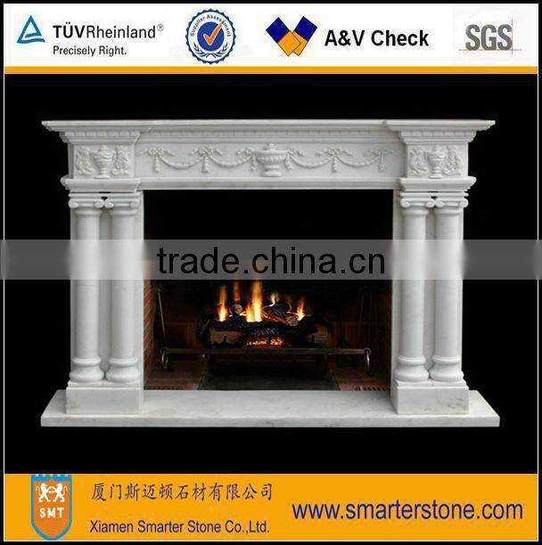 Beige Marble Fireplace Mantels
