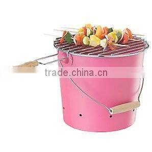 Portable Bucket Charcoal bbq grill metal