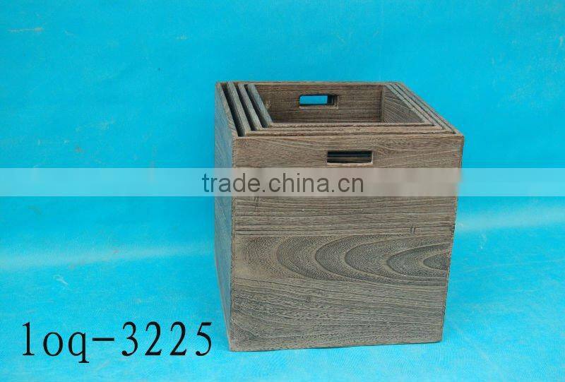 big wooden flower pot for garden decoration