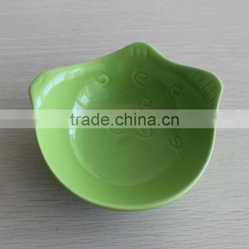 Promotional set of 4 colorful animal shaped stoneware tapas bowl