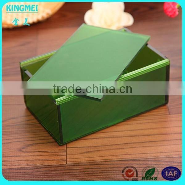 Custom made green plastic napkin holder ,tissue box,acrylic facial tissue box