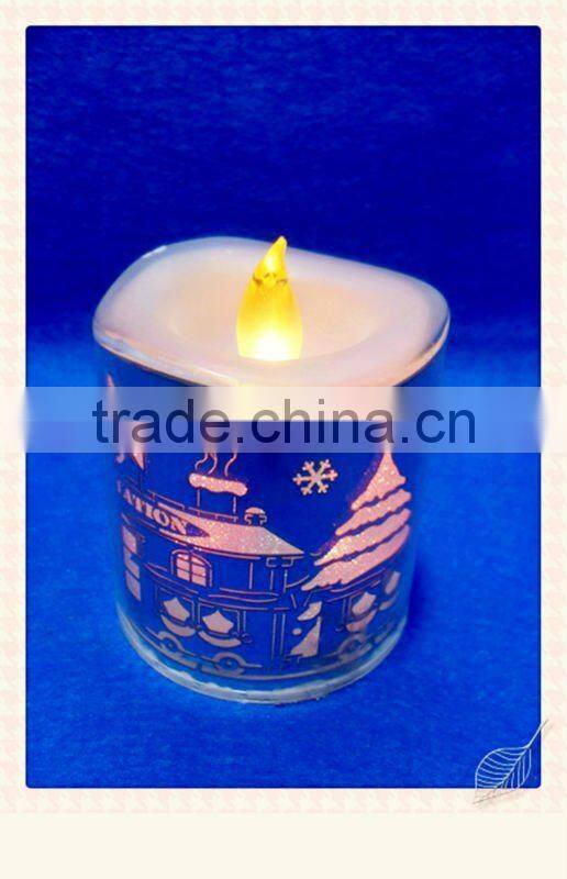 LED lighted acrylic heart shape base colorful candles decoraitons