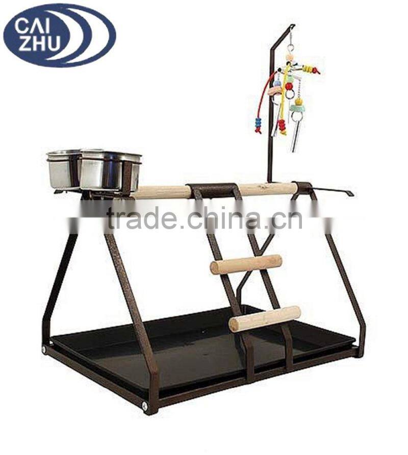 TABLETOP PARROT PLAY STAND WITH TOY HANGER AND FEEDER