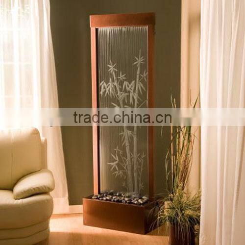Tranquil indoor waterfall screen partition