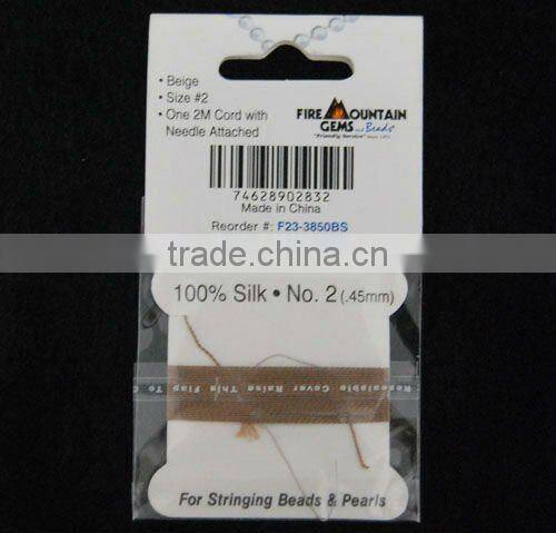 wholesale 100% bead silk threading cord with needle attached