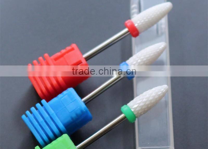 1 Piece Nail Drill Head Diameter 6.5MM White Ceramic Burr For Nail Shank Diameter 2.35MM