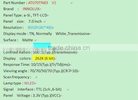 Grade A+ new and original 7inch LCD AT070TN83 V.1 ex-stock ~