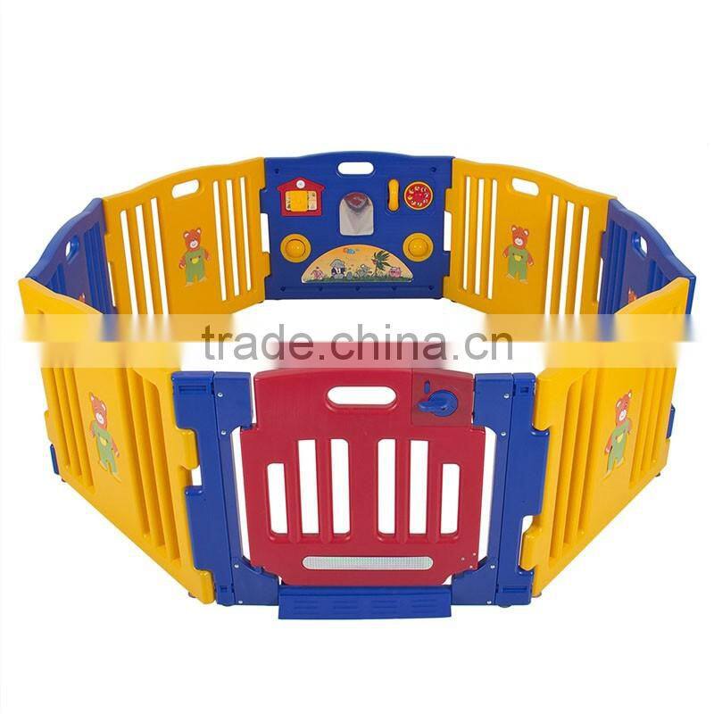 Hot selling plastic fence panel large adjustable playpen baby 2016