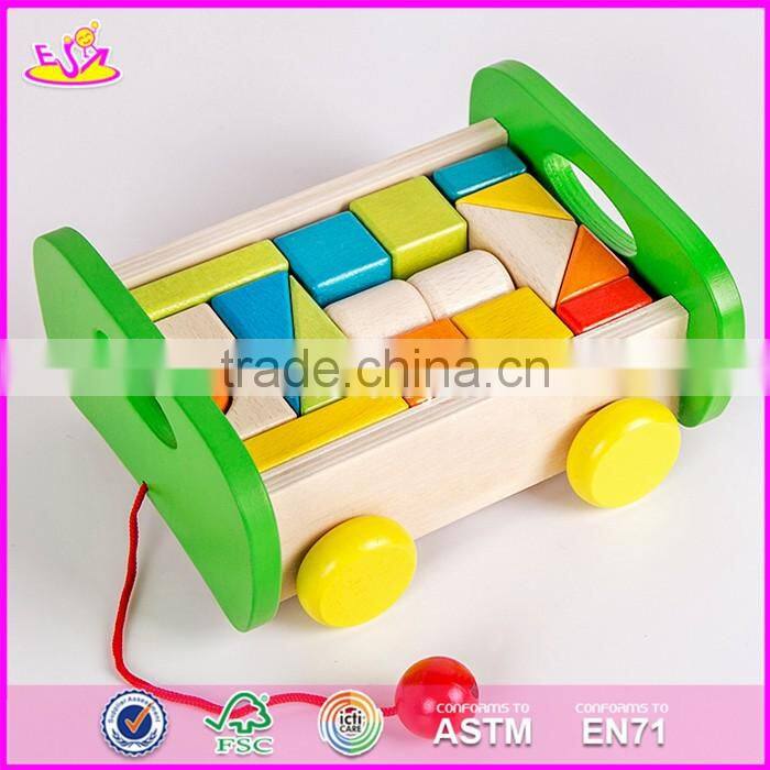 2017 New design best preschool construct wooden blocks toys for kids W13C034