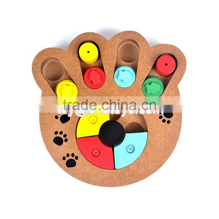 High quality safety double pet feeder wooden dog water bowl and food bowl W06F047