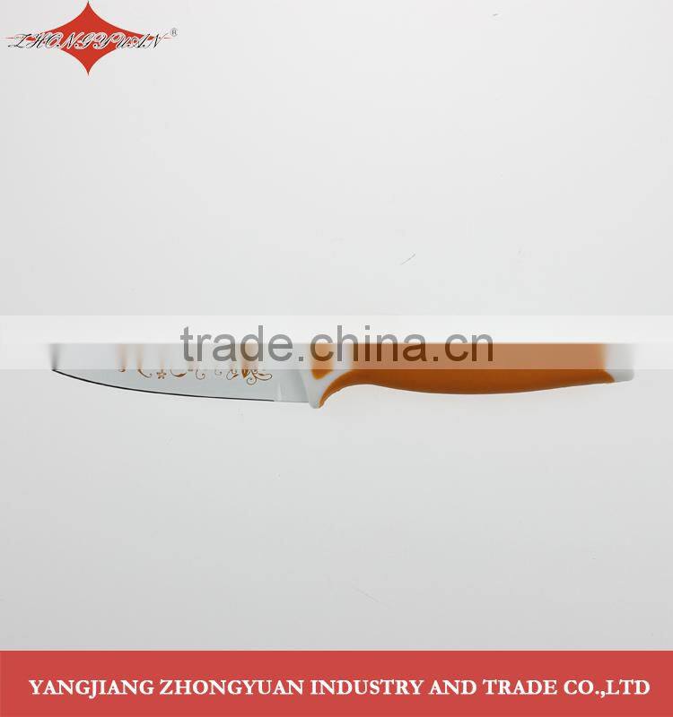 5 pcs set of non-stick coated/colorful flower printing kitchen knives