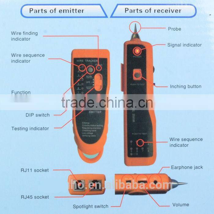 XQ-350 Network LAN Ethernet Phone Telephone Cable Tester Wire Tracker RJ45 RJ11 Finder