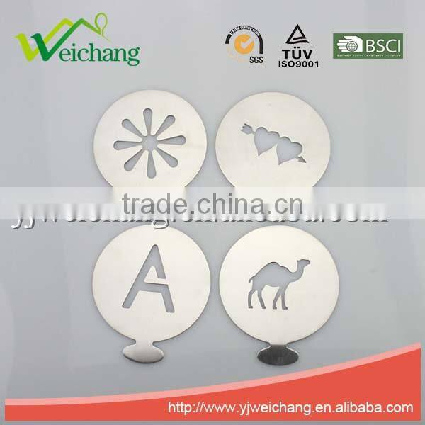 WCE186 Cappuccino Coffee Barista Stencils Coffee Template Tools Accessories,stainless steel