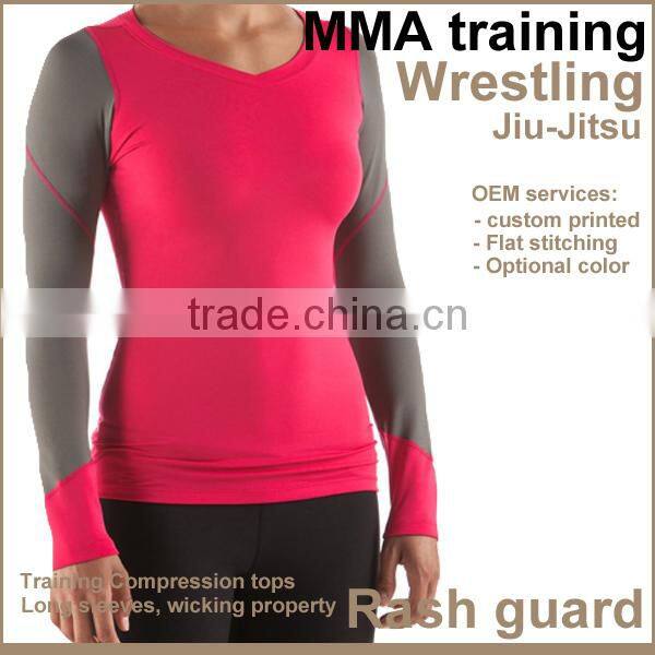 Technical top polyester Rashguard women's compression top