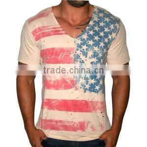 American flag Black White Tees latest new design men printing t shirt for men