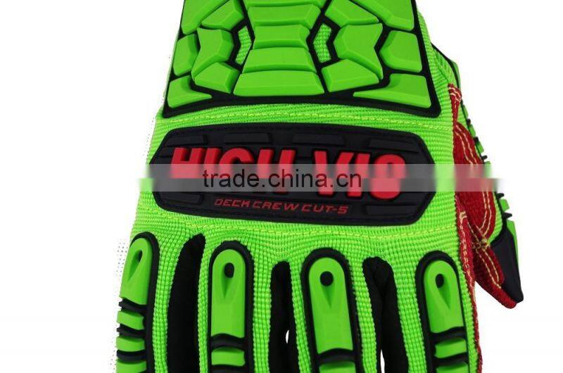 EN388 4543 durable oil and gas cut level 5 high impact protection working safety gloves