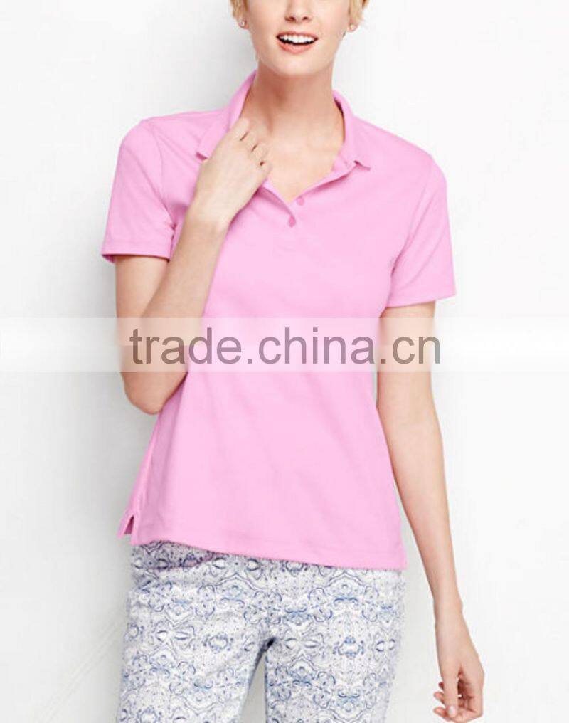 2017 wholesale cheap 95% cotton 5% spandex polo shirts for women's