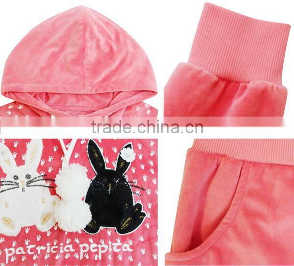 2016 cute brand fashion soft sleepwear cheap velvet ladies pyjamas