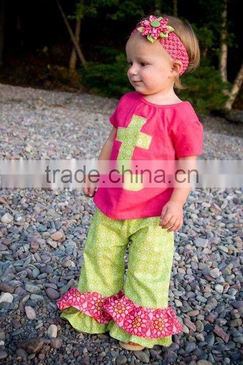 Wholesale baby ruffle shorts baby ruffle shirts softtextile baby icing ruffle pants