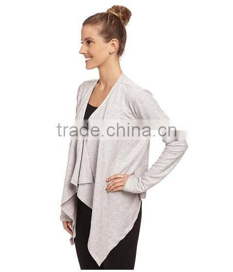 2016 spring open french terry fabric thin coats and jackets for women