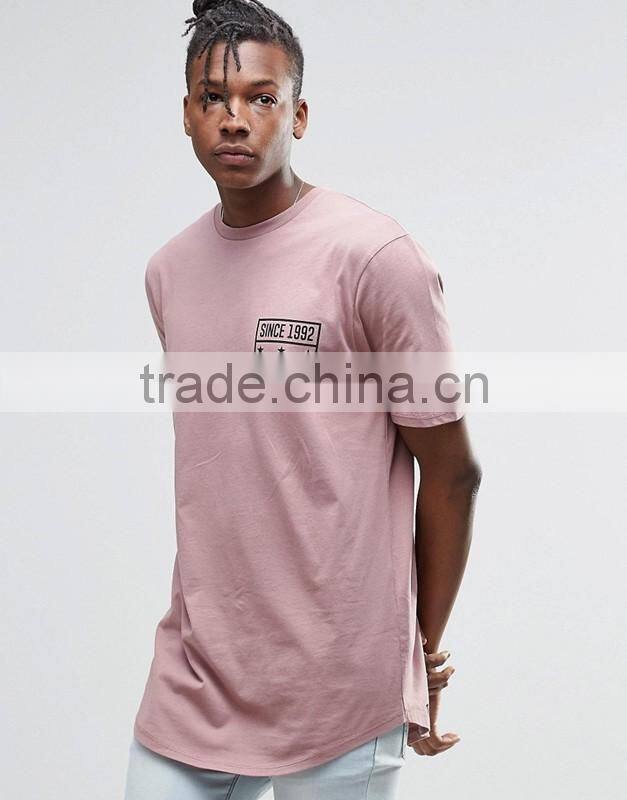 Factory direct wholesale cheap t shirts 2016 custom printed men longline full size t-shirt