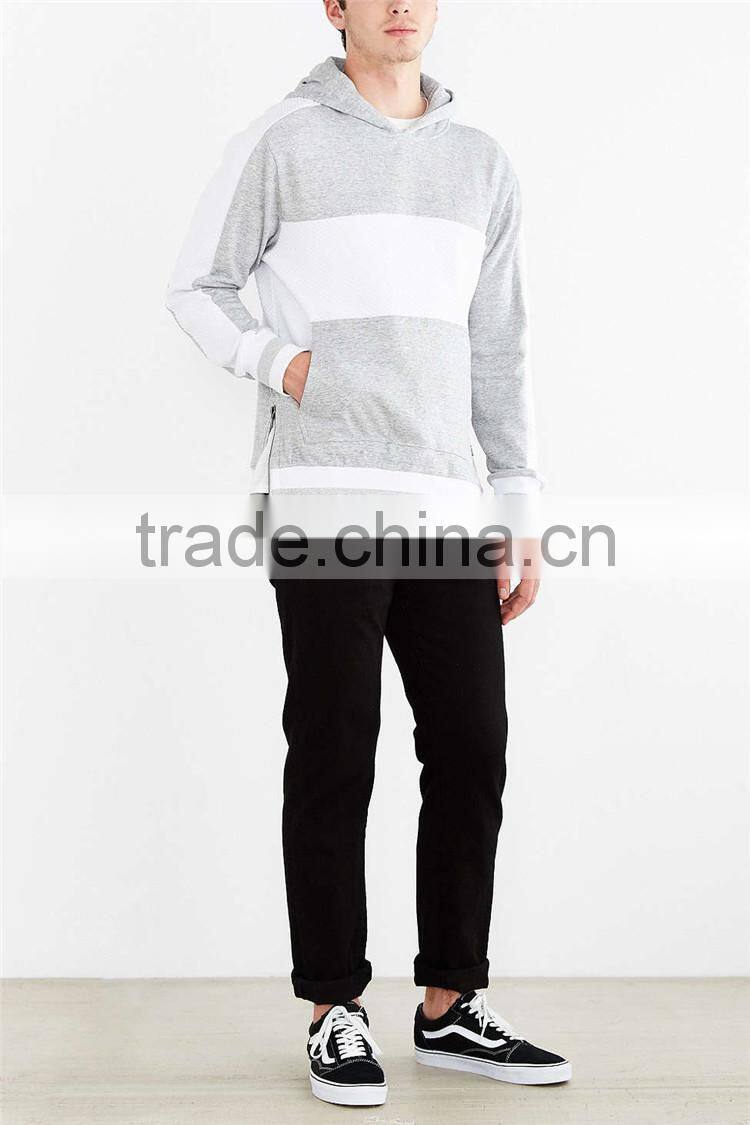 New designer blank hoodie grey and white hoodie side zip